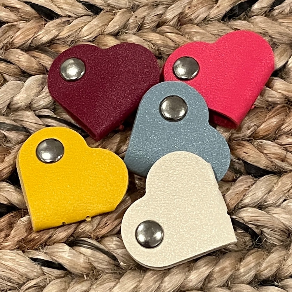 Leather Heart-Shaped Cable Organizers - Picture 5 of 5